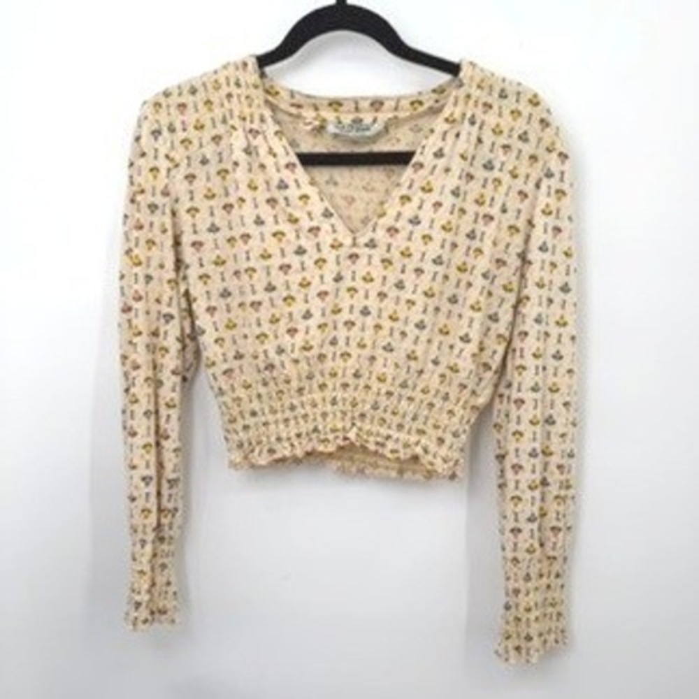 Vintage San Francisco Shirt Works Crop Women S Floral Smocked Cottagecore Boho